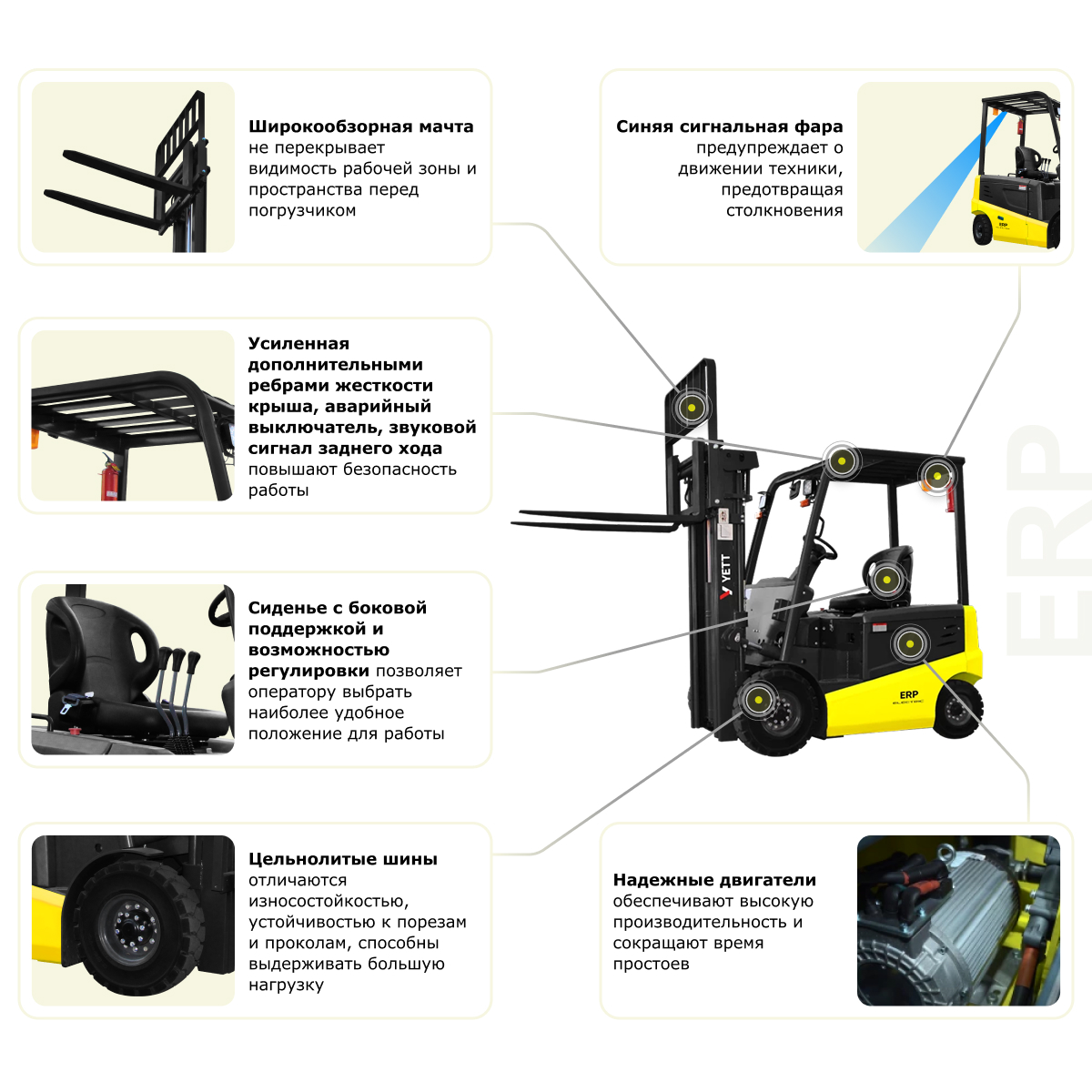 Электрический погрузчик YETT ERP20 li-ion ZSM480-SS