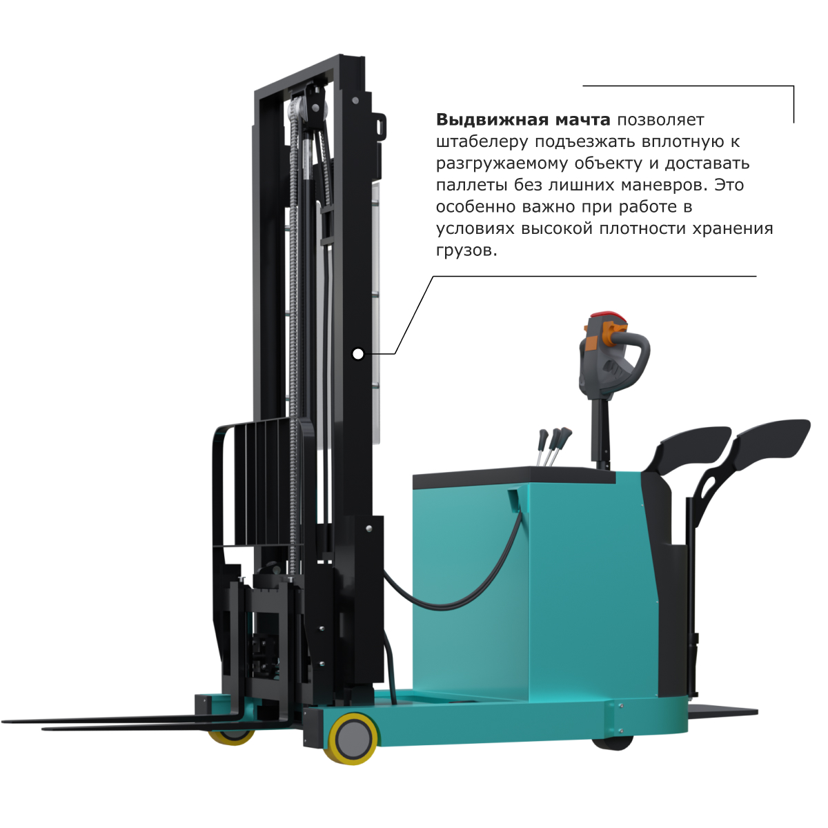 Штабелер с выдвижной мачтой (мини-ричтрак) PROLIFT PRO MRV 1535 li-ion
